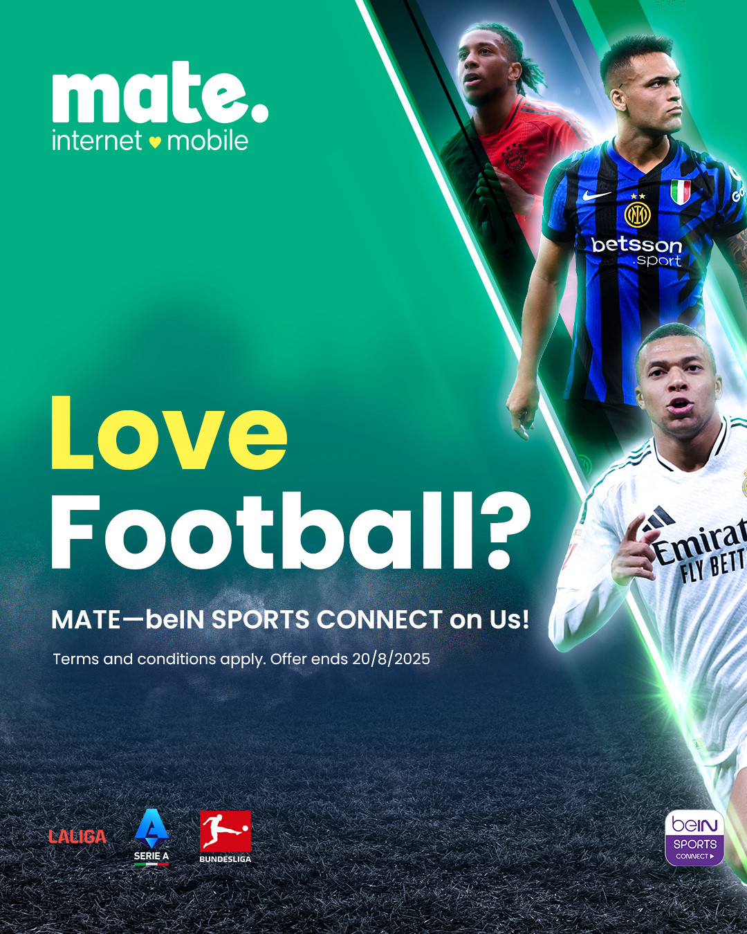Mate x beIN campaign portrait asset