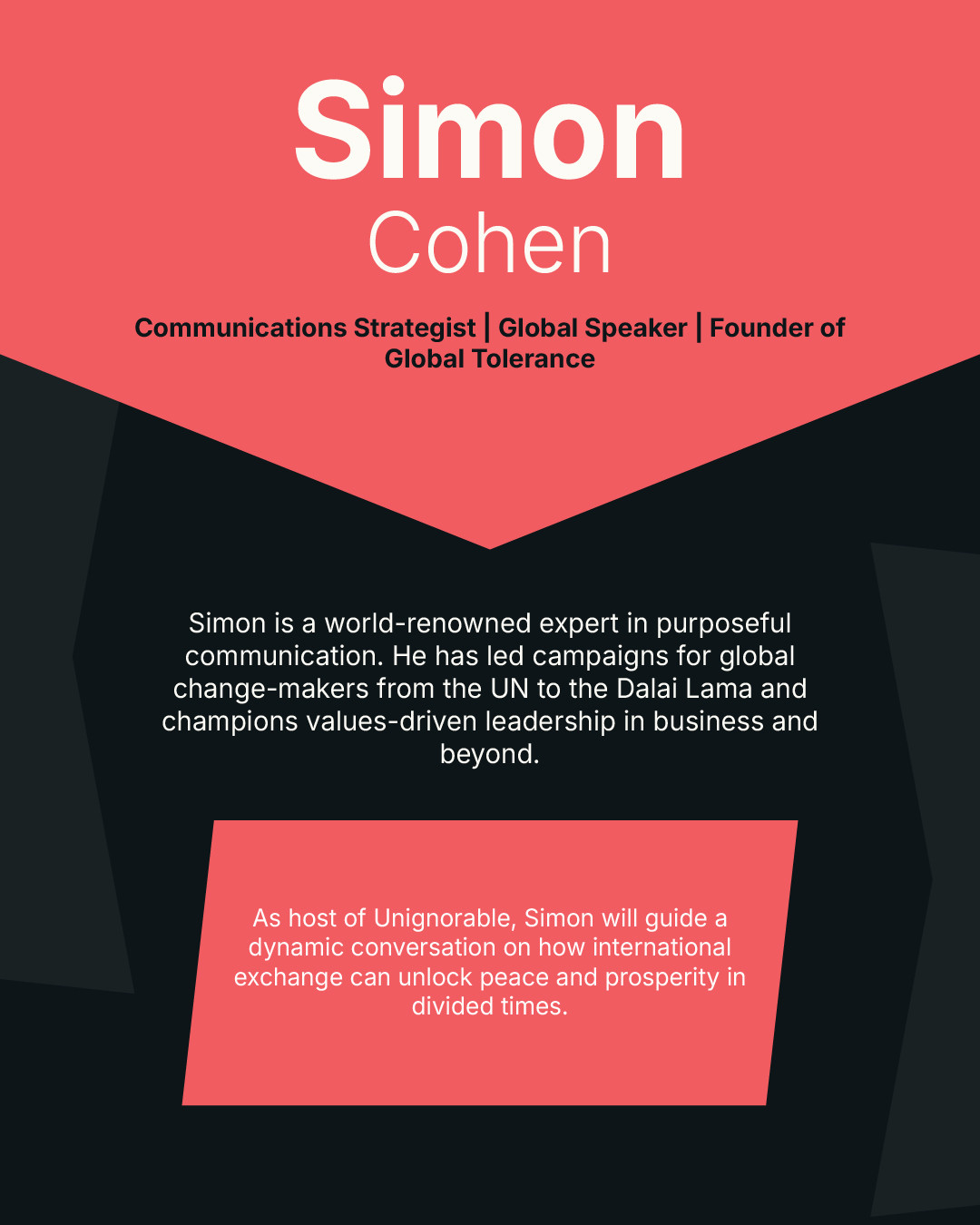 The Unignorable Series speaker card