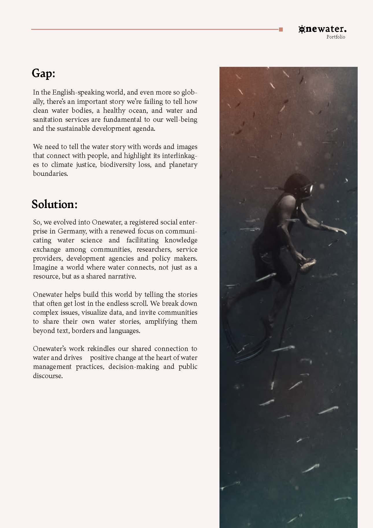 Onewater portfolio page
