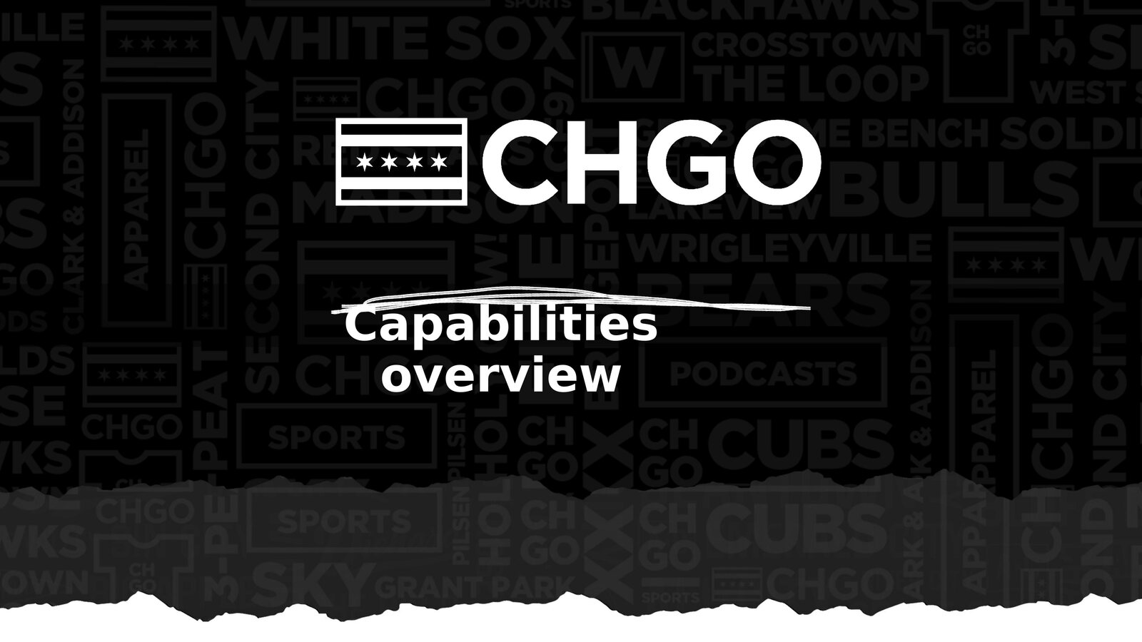 CHGO (Chicago) capabilities deck cover