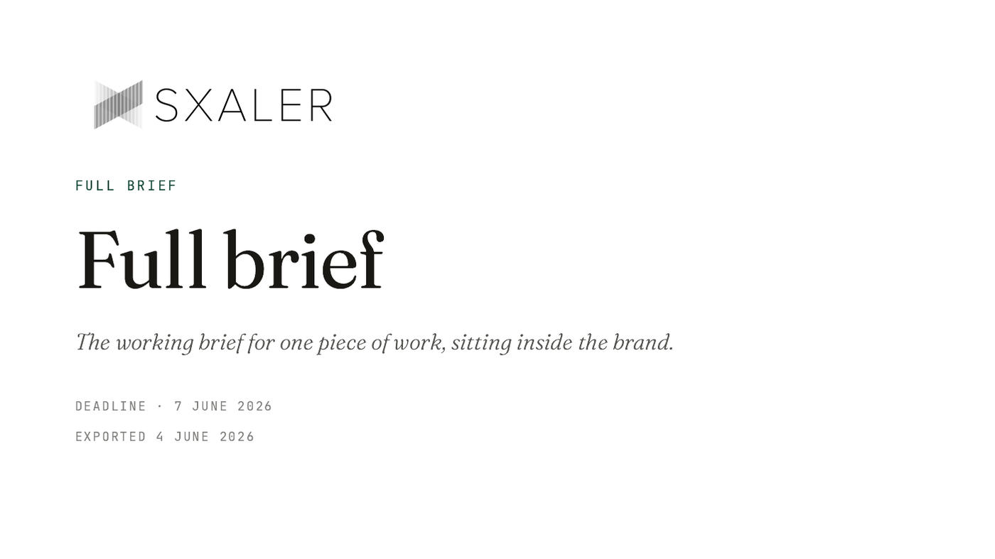 Brivd — the exported Full brief cover