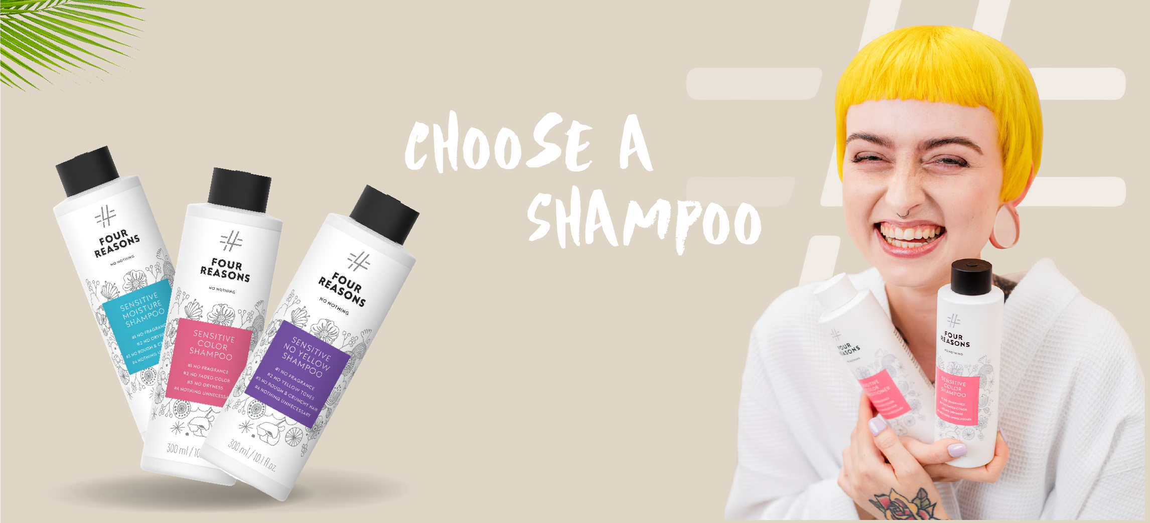 Four Reasons — choose a shampoo, mobile version