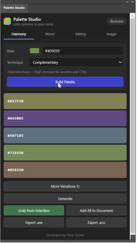 Palette Studio — a muted, earthy palette from the same panel